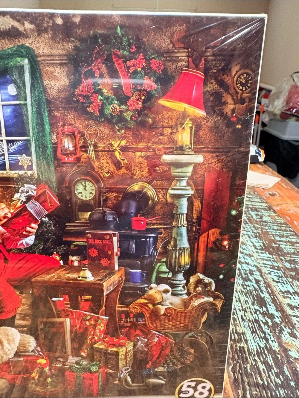 Springbok 500-Piece Santa’s Workshop Jigsaw Puzzle Green & Reds 18”X23.5”